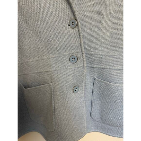 TALBOTS Ponte Knit Blazer Sz 1X PLUS Sky Blue 3-Button Career Business Preppy - Picture 4 of 9